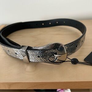 Elegant Black and Silver Women's Belt